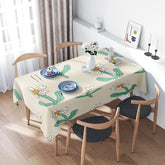 Modern Floral Tablecloth White Daisy Print Decorative Placemat for Kitchen Dining Tables Multicolor Home Textiles Set (Cream)