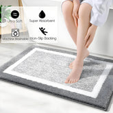 Microfiber Non-Slip Bath Mats for Bathroom Extra Soft Absorbent Bathroom Mats Rugs Machine Washable Quick Dry Floor Mats