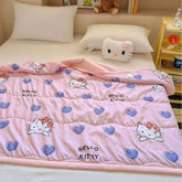 Kawaii Sanrio Kuromi Cinnamoroll Air Conditioning Quilt Cute Hello Kitty Pochacco Kids Nap Blanket Summer Breathable Bedspread