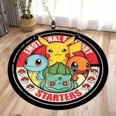 MINISO Pokemon Elves Round Rug for Living Room Sofa Decor Bedside Soft Rug Hanging Basket Nonsilp Mat Game Room Chair Floor Mat