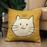 "Cute Cat Face Pillow Cover Soft Plush Gift for Kids Adults No Insert Included Cozy Decorative Cushion Case"