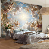 1pc Classic Sun Angel Landscape Tapestry - Polyester fabric, machine washable, suitable for living room, bedroom