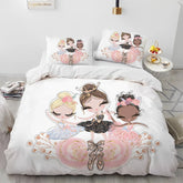 Cartoon Cute Ballet Girl Ballerina Comforter Bedding Set,Duvet Cover Bed Set Quilt Cover Pillowcase,Queen Size Bedding Set Kids