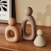 Simple Family Statue Modern Style Home Decor Hollow Sculpture Nordic Living Room Ornaments Bedroom Decoration Figurines Gift
