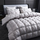 White Goose Down Duvet Warm Winter Thick 3D Bread Comforter Pinch Pleated Blanket Filling for Single Double Couple Bed Quilts