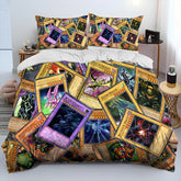 3D Yu-Gi-Oh MONSTER CARD Anime Comforter Bedding Set,Duvet Cover Bed Set Quilt Cover Pillowcase,king Queen Size Bedding Set Kid