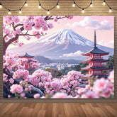 1 Piece Japanese Cherry Blossom & Fuji Mountain Tapestry - Polyester Material, Ideal for Living Room & Bedroom Decoration