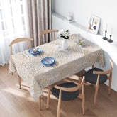 Modern Floral Tablecloth: Elegant Gold White Dining Room Decor for Kitchen Tables 60x125cm Square Home Textiles