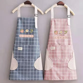 New fashion household apron kitchen cooking waterproof oil proof cute little fresh female apron adults can wipe hands male