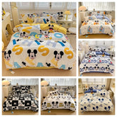 Disneys Cartoon Bed Sheets Set Stichs Mickeys Bedding Set Toys Story Duvet Cover Pillowcase Donalds Bed Sets Queen King Size