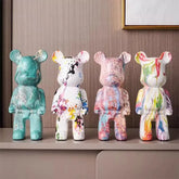 28cm Aesthetic Bear Figure Ceramics Saving Pot Statue Violent Bear Figurine Sculpture Luxury Livingroom Decoration Home Ornament