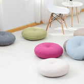 40cm Linen Seat Cushion Soft Cotton Filling Thicken Sofa Balcony Back Pillow Circular Home Office Chair Seat Buttocks Cushion