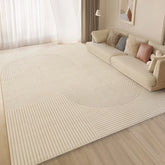 Checkered Pattern Short Pile Carpet, Beige Washable Carpet, Non-Slip Floor Mat for Living Room, Bedroom, Entrance and Kitchen