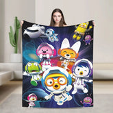 Super Warm Blankets Kids Travel Pororos the Little Penguins Bedding Throws Flannel Bedspread For Bedroom Fluffy Sofa Bed Cover