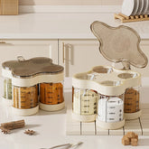 HOOWKING High borosilicate glass seasoning bottle set, household combination salt bottle, pepper bottle, four seasoning boxes