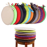 30/38cm Solid Color Round Garden Chair Pads Removable Tie-on Seat Cushion for Outdoor Bistro Stool Patio Home Dining