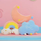 Stuffed Rainbow Cushion Girly Room Decor Moon Lightning Pillow Bay Window Lovely Weather Setting for Kids Bedroom Seat Pillow
