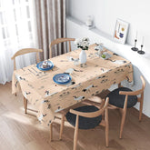 Modern Nordic Style Tablecloth Animal Print Kitchen Linen for Dining Room Decor Washable Home Textiles in Various Sizes (120cm x