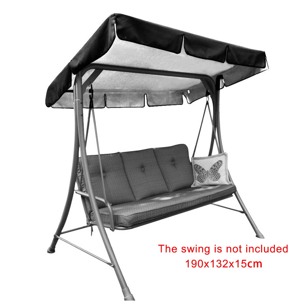 Swing Chair Cover Playground Swing Chair Top Cover Waterproof Sunshade Canopy, Green, 164X114X15Cm