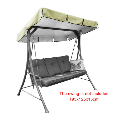 Swing Chair Cover Playground Swing Chair Top Cover Waterproof Sunshade Canopy, Green, 164X114X15Cm
