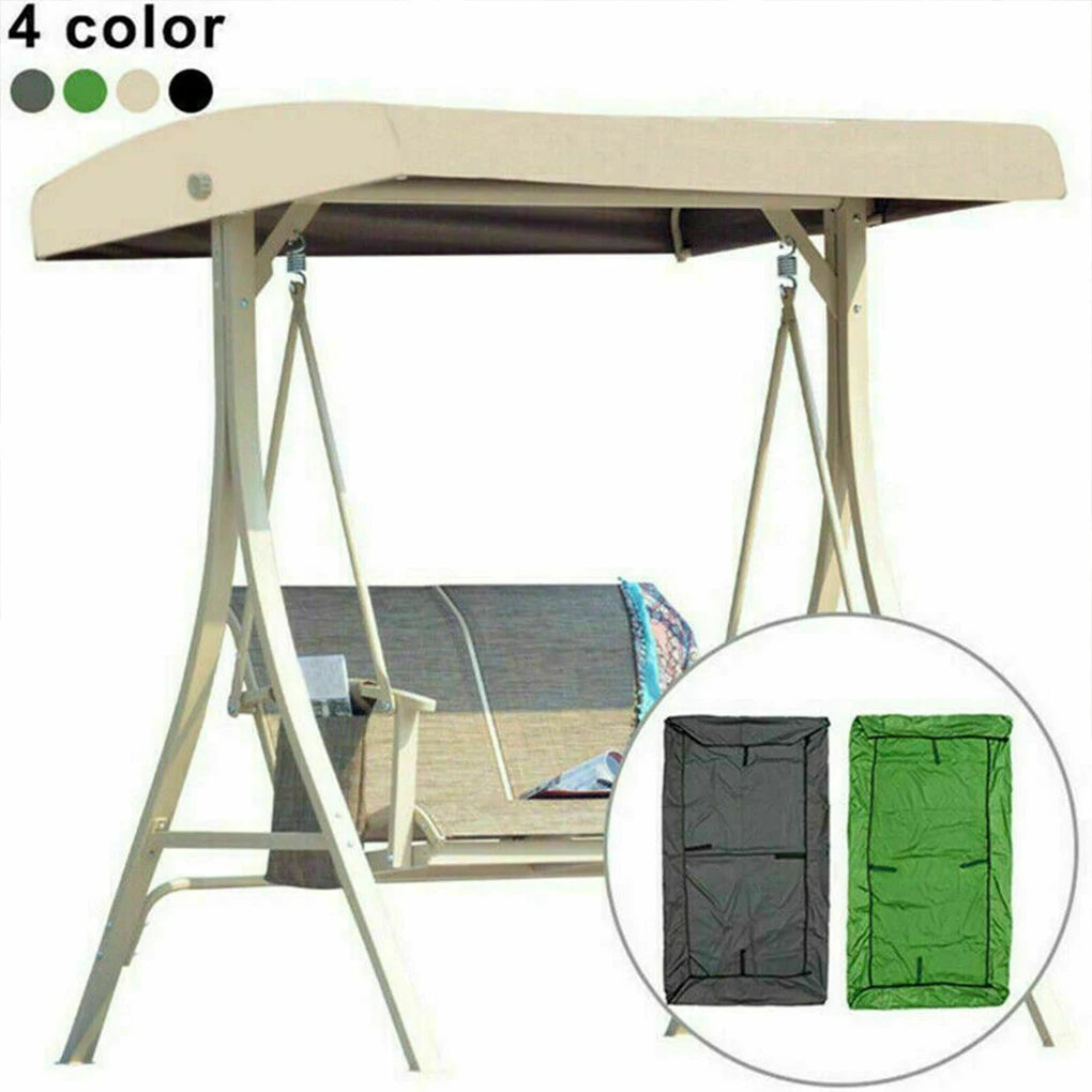 Swing Chair Cover Playground Swing Chair Top Cover Waterproof Sunshade Canopy, Green, 164X114X15Cm