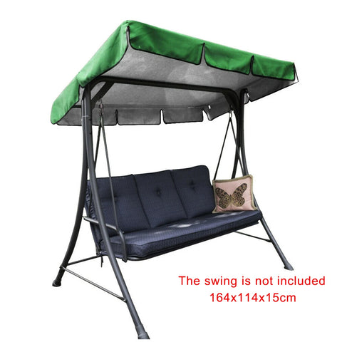 Swing Chair Cover Playground Swing Chair Top Cover Waterproof Sunshade Canopy, Green, 164X114X15Cm