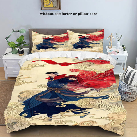 Marvel Movie Spiders-man Lrons Man Thor Bedding Set Deadpool Quilt Duvet Cover Pillowcase Kids Bed Comfortable Bed Set Twin King