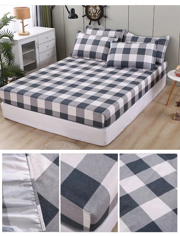 Bonenjoy Sheet on Rubber Band Kids Bed Sheet Cartoon Cars Printed Fitted Sheet for Boy Single Fitted Bed Sheet with Pillowcase