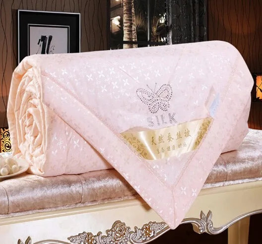 VESCOVO Summer Quilt Thin Queen Size Mulberry Silk Comforter 200*230 Twin Duvet 150*200