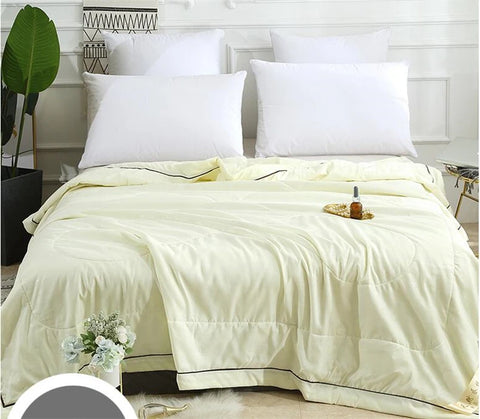VESCOVO Summer Quilt Thin Queen Size Mulberry Silk Comforter 200*230 Twin Duvet 150*200