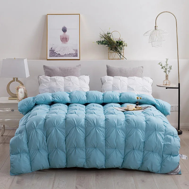Luxury 100% Goose Down Soft Duvet Blanket King Queen Twin Size Comforter Bedding Filler Bread Shape Super Warm Quilt