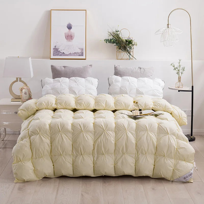 Luxury 100% Goose Down Soft Duvet Blanket King Queen Twin Size Comforter Bedding Filler Bread Shape Super Warm Quilt