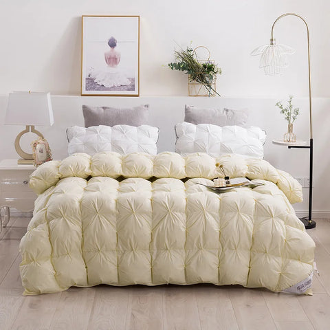 Luxury 100% Goose Down Soft Duvet Blanket King Queen Twin Size Comforter Bedding Filler Bread Shape Super Warm Quilt