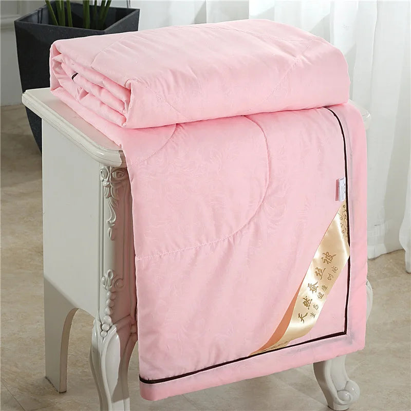 VESCOVO Summer Quilt Thin Queen Size Mulberry Silk Comforter 200*230 Twin Duvet 150*200