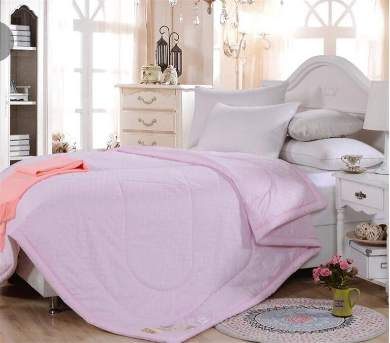 VESCOVO Summer Quilt Thin Queen Size Mulberry Silk Comforter 200*230 Twin Duvet 150*200