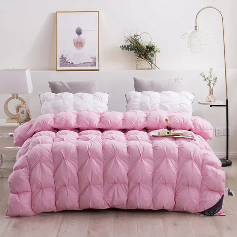 Luxury 100% Goose Down Soft Duvet Blanket King Queen Twin Size Comforter Bedding Filler Bread Shape Super Warm Quilt