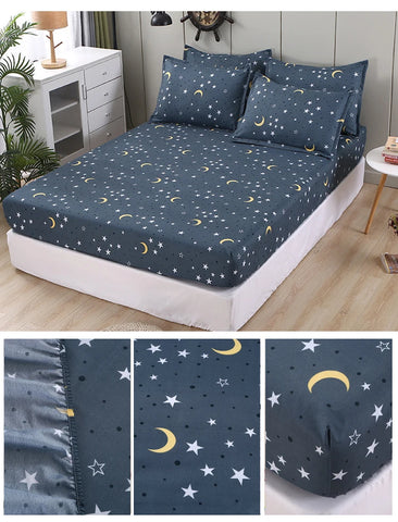 Bonenjoy Sheet on Rubber Band Kids Bed Sheet Cartoon Cars Printed Fitted Sheet for Boy Single Fitted Bed Sheet with Pillowcase