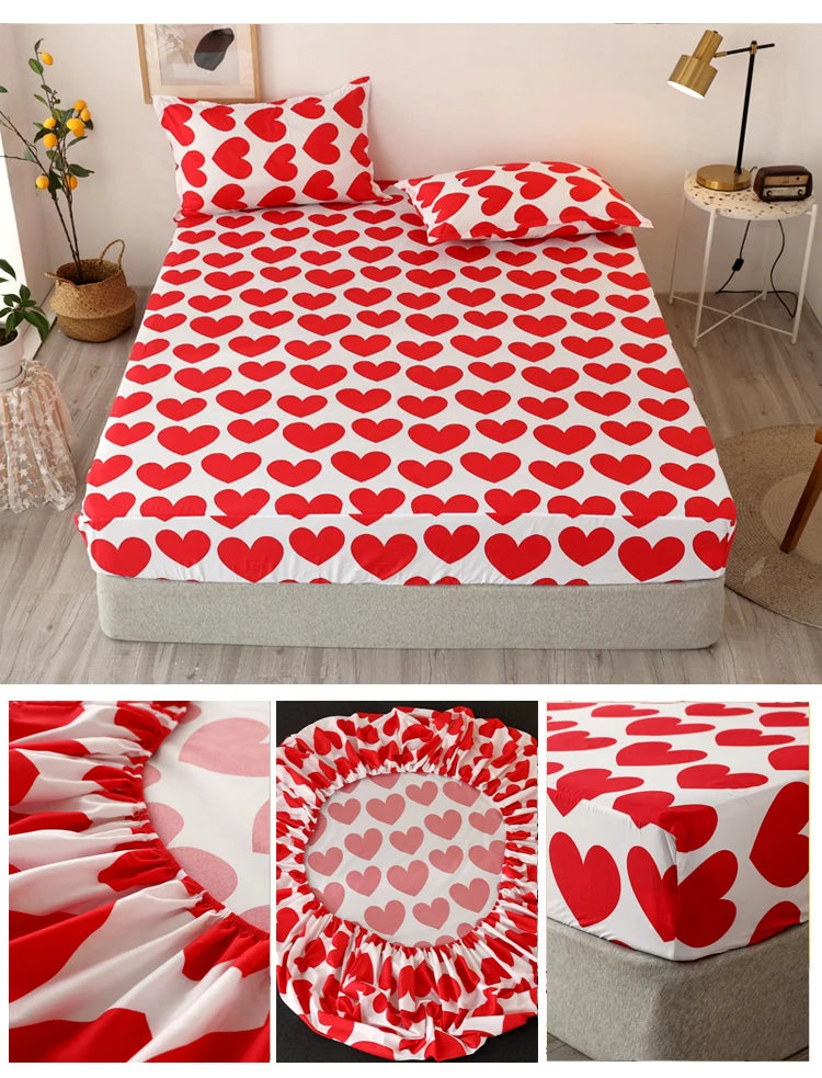 Bonenjoy Sheet on Rubber Band Kids Bed Sheet Cartoon Cars Printed Fitted Sheet for Boy Single Fitted Bed Sheet with Pillowcase