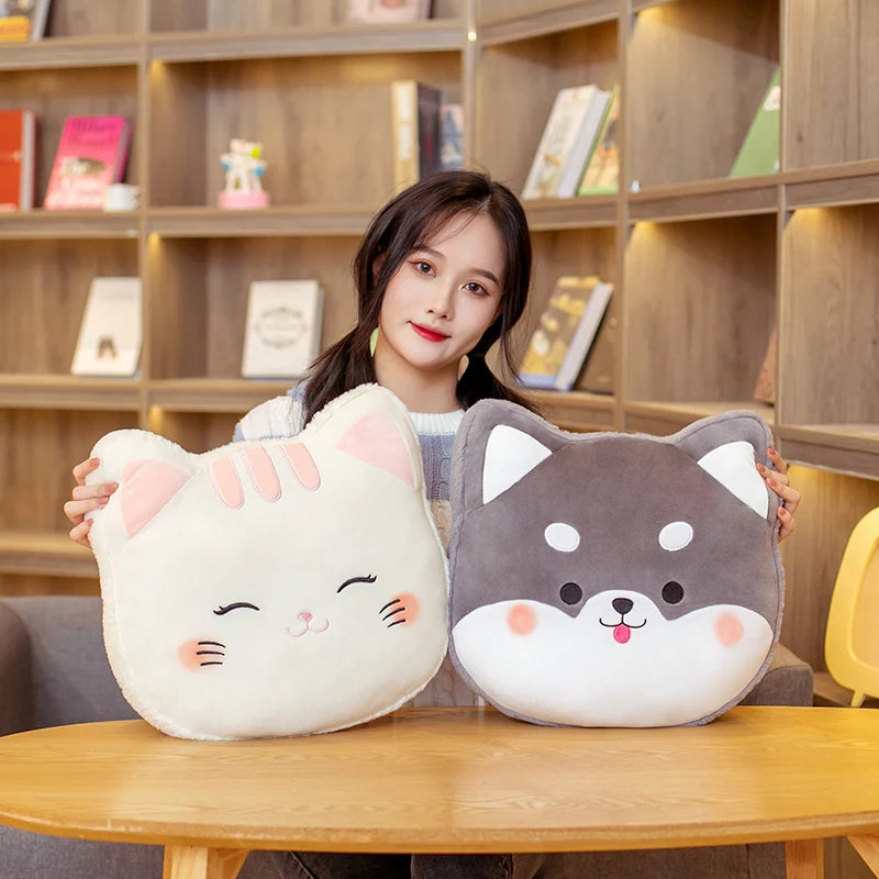 40cm Shiba Inu Cushion Pillow Seat Cushion Sofa Decorative Cushion Stuffed Animal White Cats Comfortable Pillow Birthday Gifts