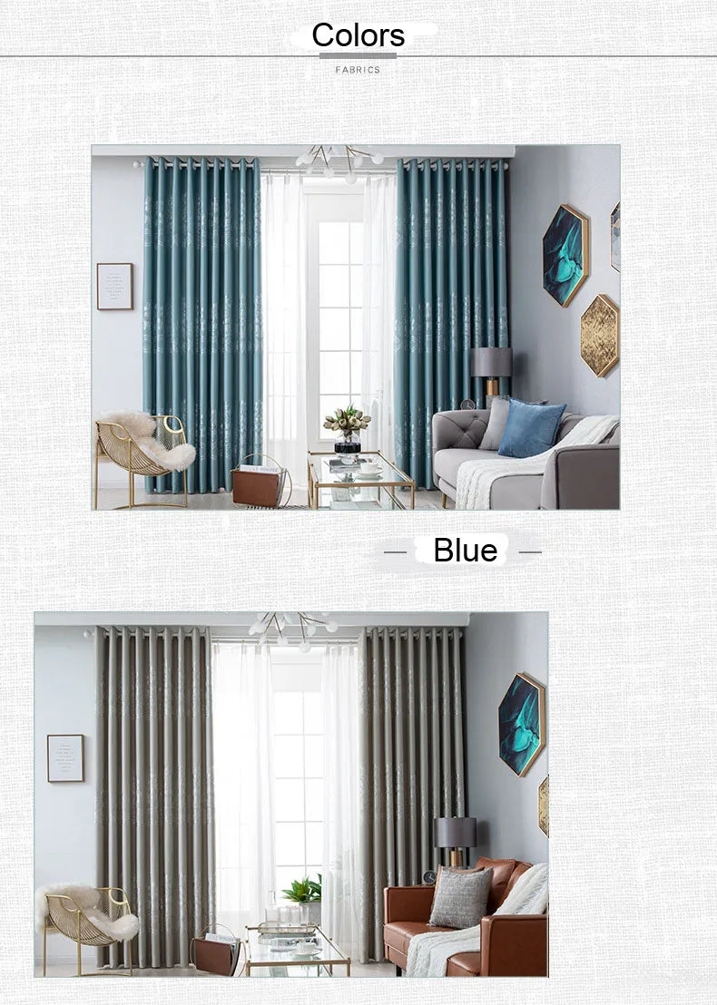 Dreamwood-European Style Jacquard Window Curtain for Living Room, Insulation Blackout, New Fabric, High Quality, Ready Made