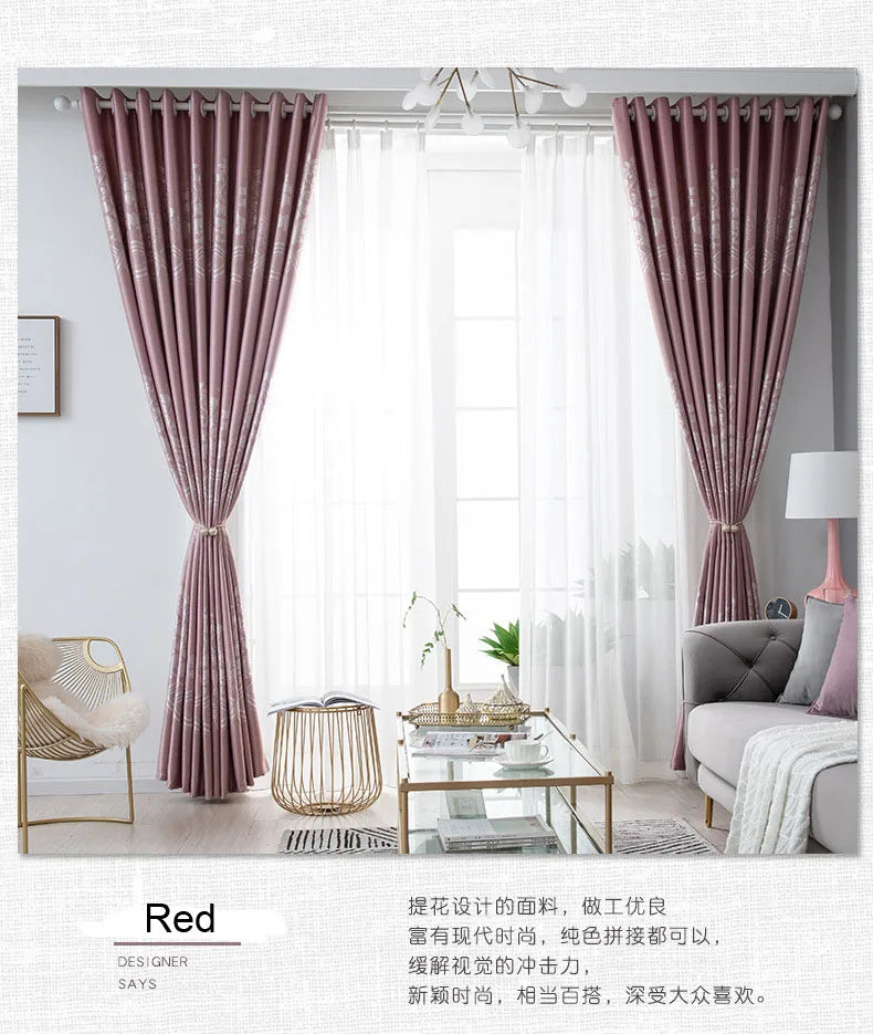Dreamwood-European Style Jacquard Window Curtain for Living Room, Insulation Blackout, New Fabric, High Quality, Ready Made