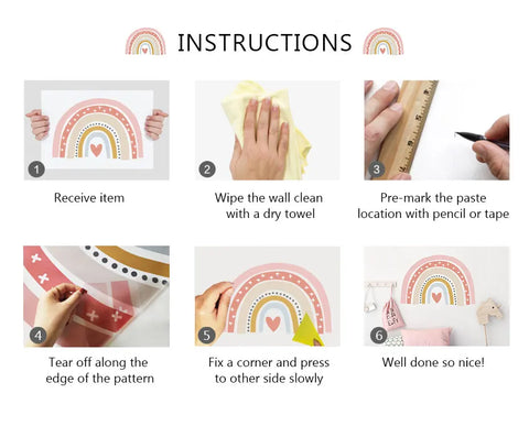 Pink Flowers Blooming Tree Branch Butterfly  Floral Watercolor Wall Stickers for Nursery Bedroom Living Room Wall Decals Murals