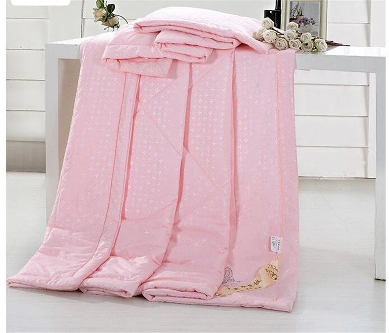 VESCOVO Summer Quilt Thin Queen Size Mulberry Silk Comforter 200*230 Twin Duvet 150*200