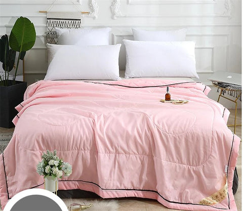 VESCOVO Summer Quilt Thin Queen Size Mulberry Silk Comforter 200*230 Twin Duvet 150*200