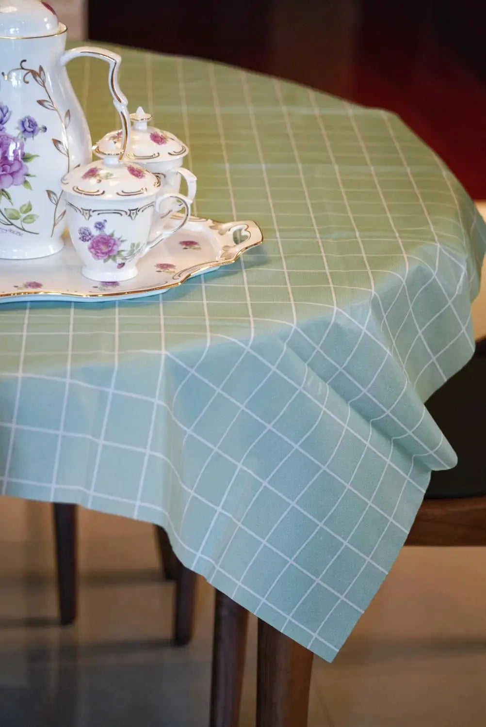 Plastic PEVA rectangular thin Tablecloth Lattice printed Waterproof Oilproof  kitchen dining Table colth Cover Mat Oilcloth wash