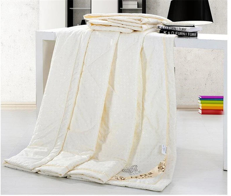 VESCOVO Summer Quilt Thin Queen Size Mulberry Silk Comforter 200*230 Twin Duvet 150*200