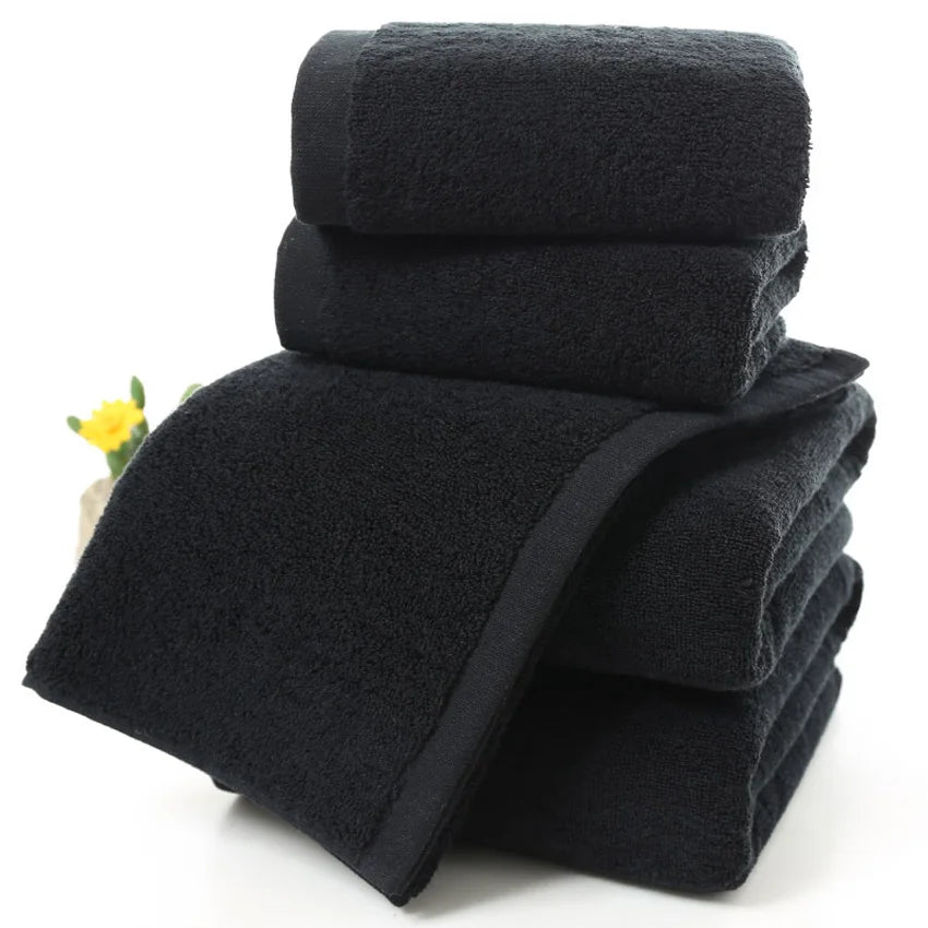 Black Large Bath Towel Cotton Thick Shower Face Towels Home Bathroom Hotel Adults Badhanddoek Toalha de banho Serviette de bain