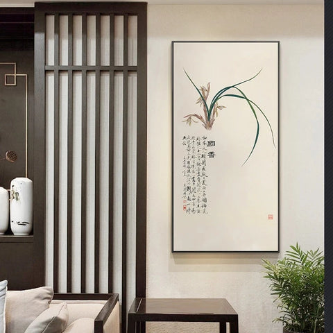 Traditional Chinese Style Orchid Flower Abstract Canvas Painting Posters Prints Wall Art Pictures Living Room Home Decor Cuadros