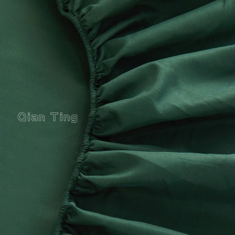 1 piece of solid color bed sheet for bedroom 100%Polyeste Elastic Band Around bedding Fitted Sheet Only (excluding pillowcases)