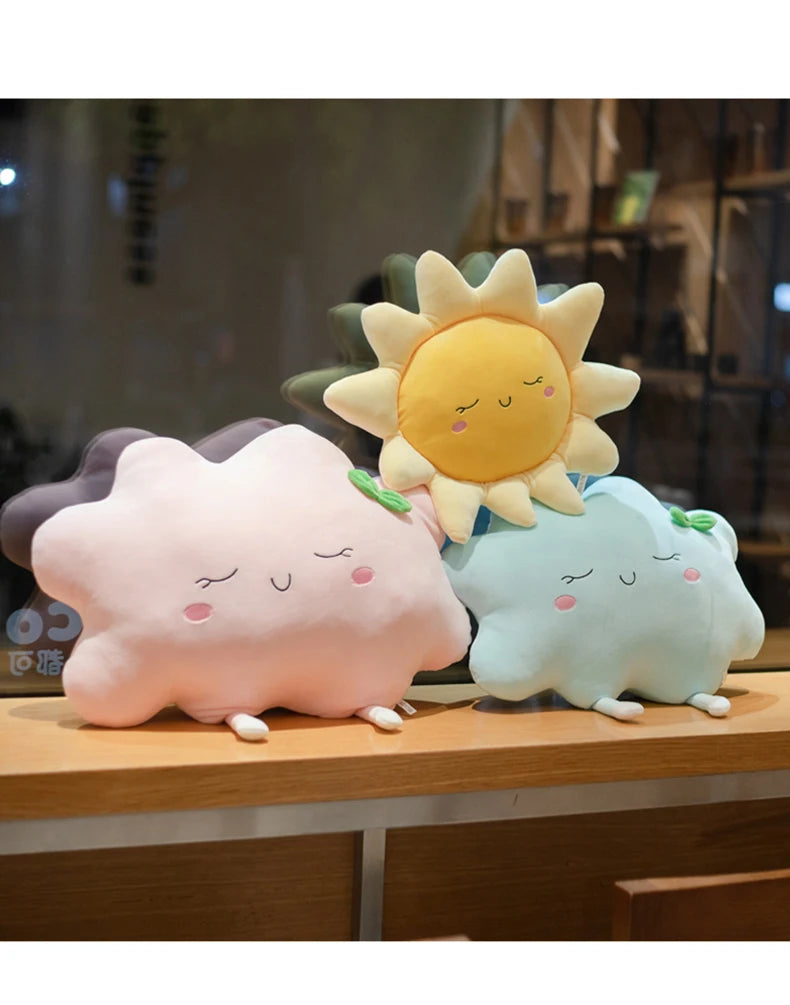 Cute Sun Cloud Plush Pillow Stuffed Soft Creative Plush Sun Cloud Toy Car Pillow Home Decor Kids Toys
